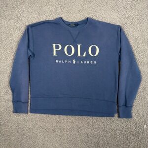 Polo Ralph Lauren Crewneck Sweatshirt Mens Medium Blue Spell Out Graphic Logo